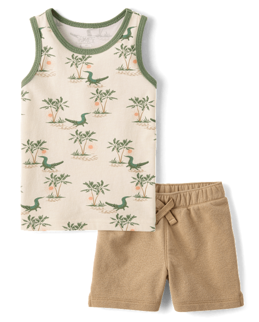 Baby And Toddler Boys Crocodile 2-Piece Outfit Set