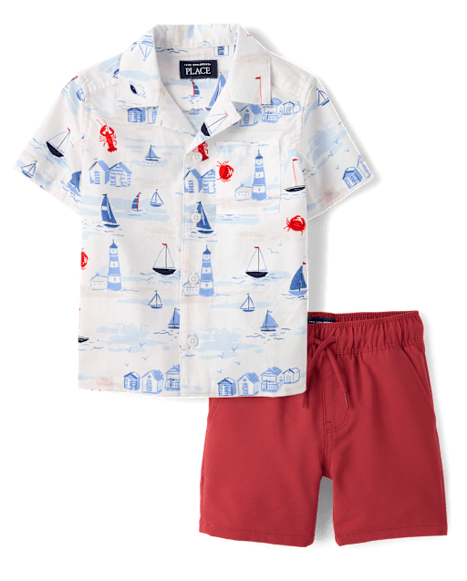 Baby And Toddler Boys Coastal 2-Piece Outfit Set