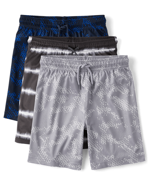 Kids Quick Dry Print Mesh Active Shorts
