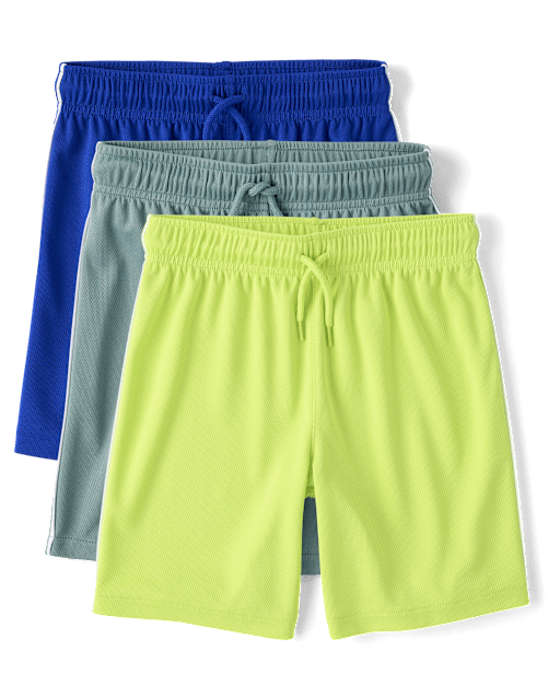 Kids Quick Dry Side Stripe Mesh Active Shorts 3-Pack