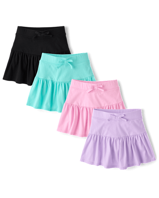 Girls Tiered Skort 4-Pack