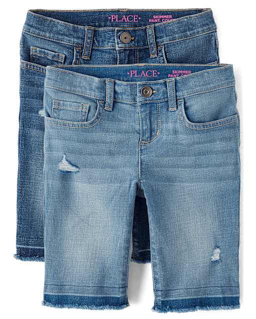 Girls Skimmer Jean Shorts 2-Pack