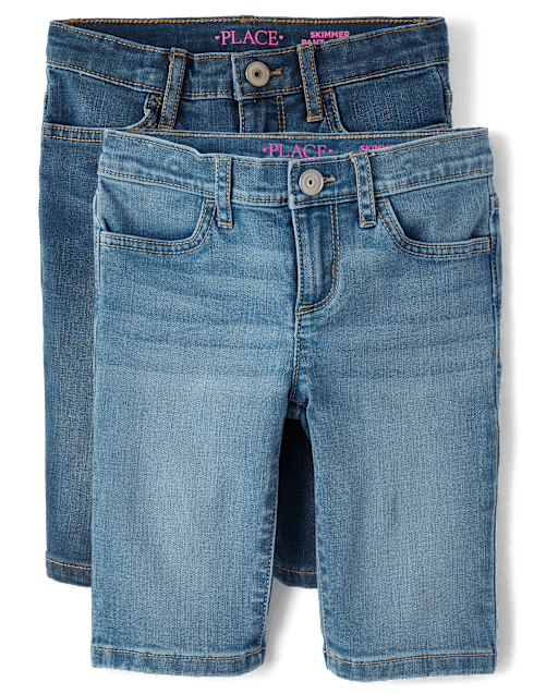 Girls Skimmer Jean Shorts 2-Pack