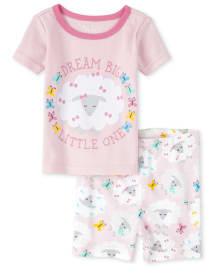 The Childrens Place Baby Girls Sleeve Pajama Short Set