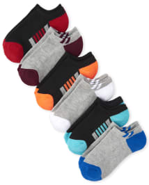 The Childrens Place Boys Big 6 Pack Novelty Graphic Ankle Socks