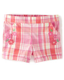 Girls checked shorts shop