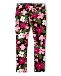 Girls Floral Corduroy Pull On Jeggings - Pony Club