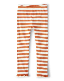 Girls Striped Knit Ruffle Cropped Leggings Lil Pumpkin SNOW Gymboree CA