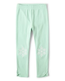 Girls Snowflake Knit Leggings Snow Princess EGGSHELL BLUE Gymboree CA