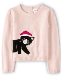 Girls cat sweater cheap
