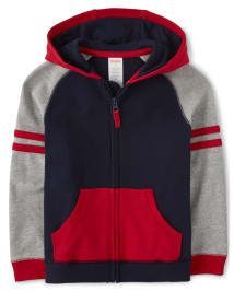 Boys Long Raglan Sleeve Colorblock Zip Up Hoodie All Aboard BLUE Gymboree CA