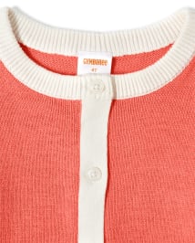 Girls Long Sleeve Embroidered Peach Cardigan Pretty Peach CARNATION CORAL Gymboree CA