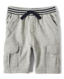 Boys French Terry Knit Cargo Shorts H T SMOKE Gymboree CA