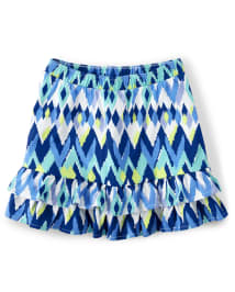 Girls Ikat Tiered Skort - Island Getaway