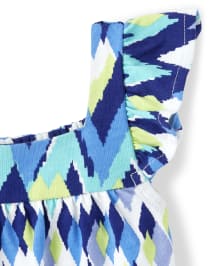 Girls Ikat Flutter Top - Island Getaway