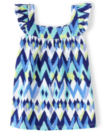 Girls Ikat Flutter Top - Island Getaway