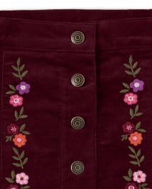 Corduroy embroidered skirt 2025