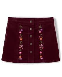 Corduroy shop embroidered skirt
