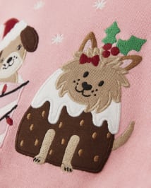 Pyjama 2 pièces en coton pour filles, chiot de Noël - Gymmies