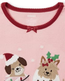 Pyjama 2 pièces en coton pour filles, chiot de Noël - Gymmies