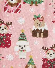 Pyjama 2 pièces en coton pour filles, chiot de Noël - Gymmies