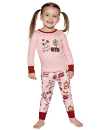 Pyjama 2 pièces en coton pour filles, chiot de Noël - Gymmies