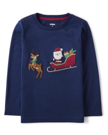 Haut de traîneau du Père Noël brodé pour garçons - Ho Ho Ho