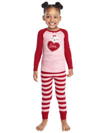 Girls Long Sleeve Valentine Cutie Cotton 2 Piece Pajamas Gymmies RED Gymboree CA