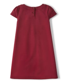 Girls Jeweled Ponte Dress - Family Celebrations Red
