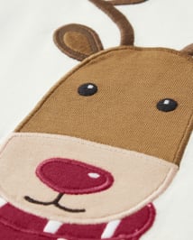 Boys Embroidered Reindeer Top - Reindeer Cheer