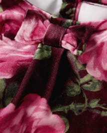 Girls Rose Velour Skater Dress - Royal Princess