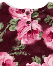 Girls Rose Velour Skater Dress - Royal Princess
