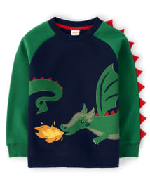 Boys Embroidered Dragon Sweatshirt - Knights and Dragons
