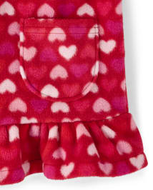 Girls Heart Peplum Zip Up Hoodie - Valentine Cutie