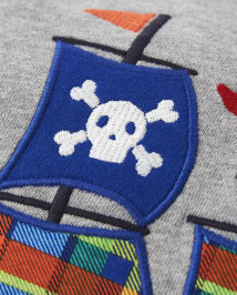 Bateau pirate brodé pour garçons Chandail - Aye Aye Matey