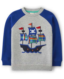 Bateau pirate brodé pour garçons Chandail - Aye Aye Matey