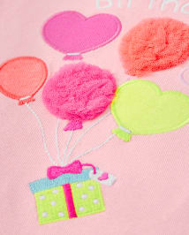Haut brodé avec ballons pour fille - Boutique d'anniversaire