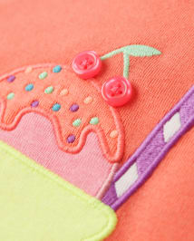 Girls Embroidered Sundae Top - Popsicle Party