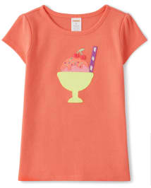 Girls Embroidered Sundae Top - Popsicle Party