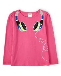 Girls Embroidered Headphones Top - Rock Academy