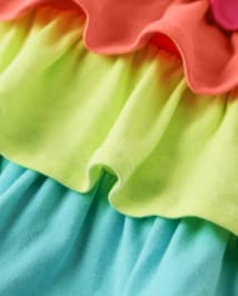 Girls Rainbow Tiered Dress - Popsicle Party