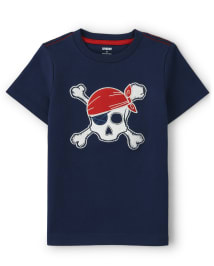 Boys Embroidered Skull Top - Aye Aye Matey