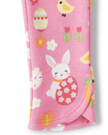 Girls Easter Print Knit Leggings - Spring Celebrations