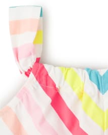 Girls Striped Bow Top - Popsicle Party