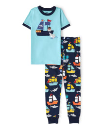 Boys Short Sleeve Pirate Snug Fit Cotton Pajamas Gymmies MULTI Gymboree CA