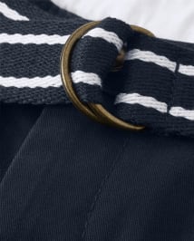 Short chino ceinturé pour garçon avec résistance aux taches et aux plis - Uniforme