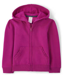 Gymboree Fleece Jacket Girls 6-12 MON Striped Rainbow-Colored Hoodie Full  Zip 