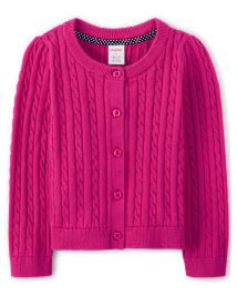 Girls Cable Knit Cardigan - Uniform
