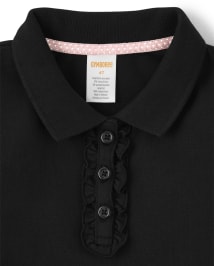 Girls Stain-Resistant Ruffle Polo - Uniform