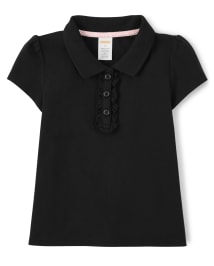 Girls Stain-Resistant Ruffle Polo - Uniform